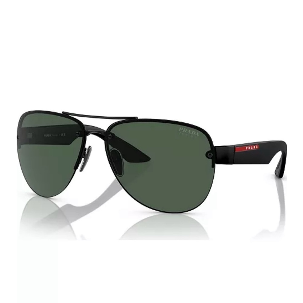 NWOT Prada Black Aviator Shades with AV Tinted Lenses